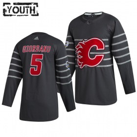 Barn NHL Calgary Flames Tröjor Mark Giordano 5 Grå Adidas 2020 All-Star Authentic